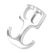 Fermoir crochet ancre 29x20 mm - Placage Argent fin vieilli x1|raw }}
