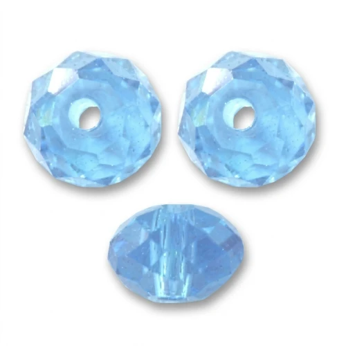 Perles rondes aplaties PureCrystal 5040 4 mm Aquamarine x20