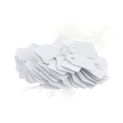 Etiquettes prix 15x24 mm en papier avec ficelle - Blanc x100