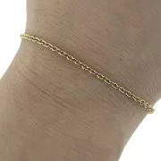 Chaîne maille forçat 2.3 mm en Acier inoxydable 316L Doré x 50cm