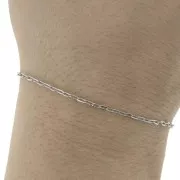 Chaîne maille forçat ovale limée 1.6 mm en Acier inoxydable 316L x1m