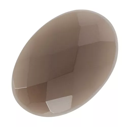 Cabochon ovale facetté 18x13 mm Quartz Fumé