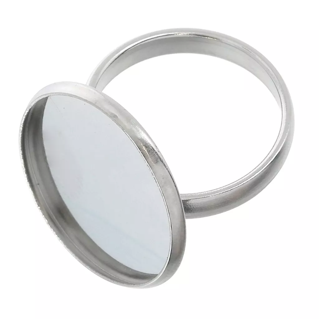 20 Bases De Bague Réglables En Acier Inoxydable - Supports Cabochon Pour Création De Bijoux DIY