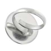 Bague serti réglable pour cabochon fond plat 20 mm en Acier inox x1