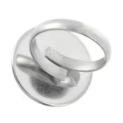 Bague serti réglable pour cabochon fond plat 20 mm en Acier inox x1