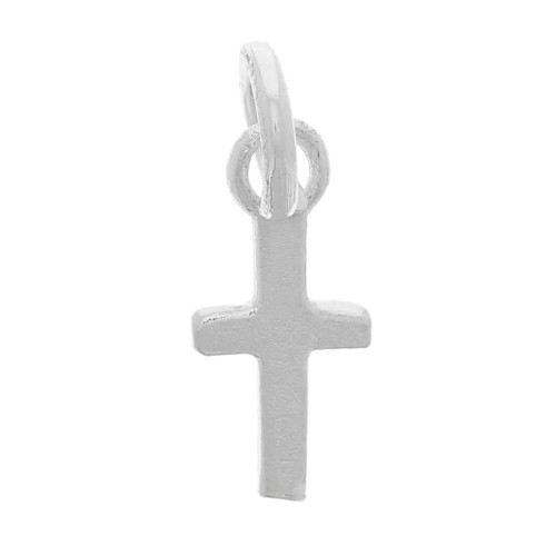 Breloque croix 9x4 mm avec anneau ouvert - Argent 925 x1