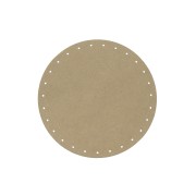 Base ronde percée en fibre de bois 27 trous pour panier à tisser 20 cm Naturel x1