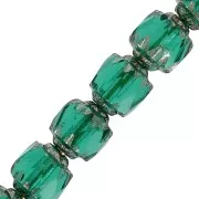 Facettes Antiques 6 mm Emerald Silver x20