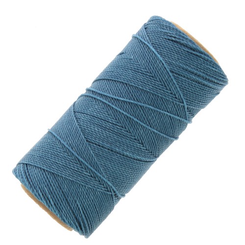 Bobine de fil ciré Linhasita pour micro macramé 1 mm - Bleu capri (226) x168m