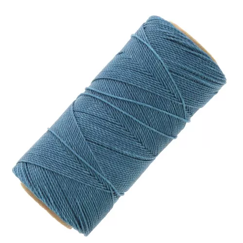 Bobine de fil ciré Linhasita pour micro macramé 1 mm - Bleu capri (226) x168m
