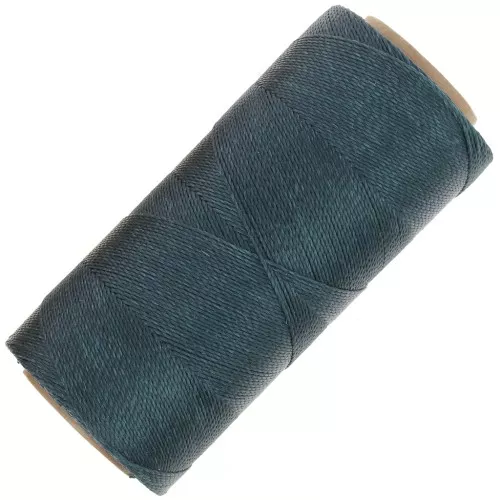 Bobine de fil ciré Linhasita pour micro macramé 0.5 mm - Bleu d'Orage (202) x335m