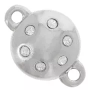 Fermoir aimanté 11 mm strass - Rhodié - Crystal x1