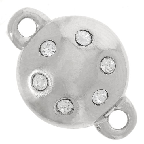 Fermoir aimanté 11 mm strass - Rhodié - Crystal x1