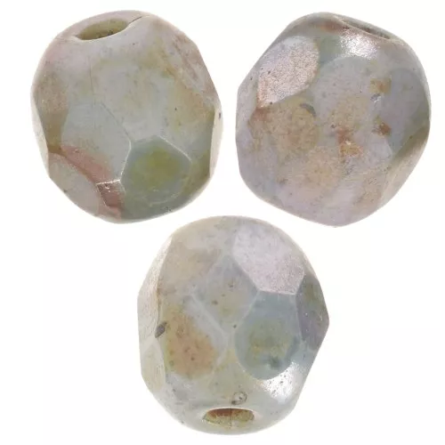 Facettes 4 mm Chalk White Blue Luster x50