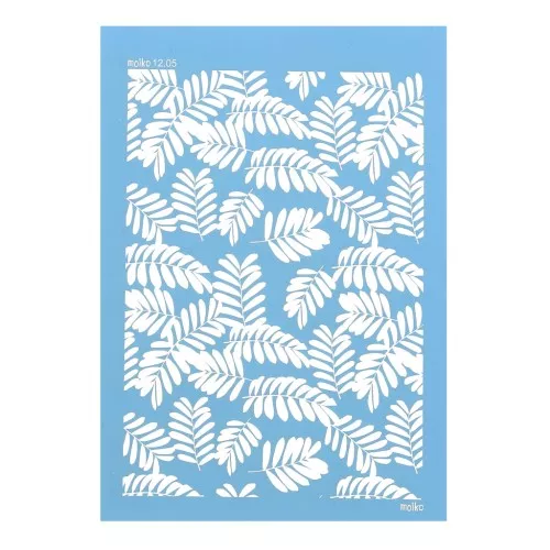 Silk Screen Moiko pour Pâte polymère 74x105 mm - Motif Feuilles d'Acacia 12.05