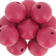 Perles rondes en bois 15 mm Fuchsia x 5|raw }}