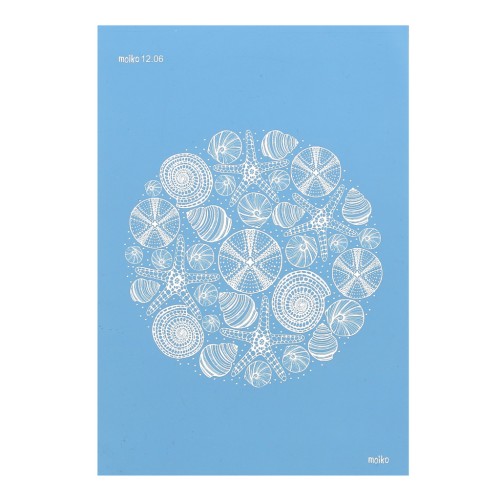 Silk Screen Moiko pour Pâte polymère 74x105 mm Motif Coquillages 12.06