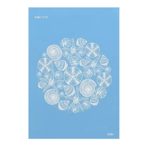 Silk Screen Moiko pour Pâte polymère 74x105 mm Motif Coquillages 12.06