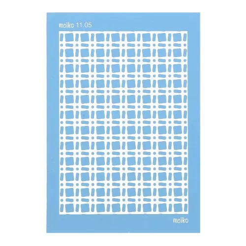 Silk Screen Moiko pour Pâte polymère 74x105 mm Motif Quadrillage Rétro 11.05