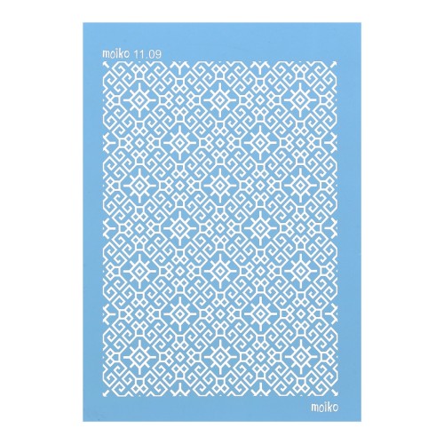 Silk Screen Moiko pour Pâte polymère 74x105 mm Motif Ethnique losange 11.09