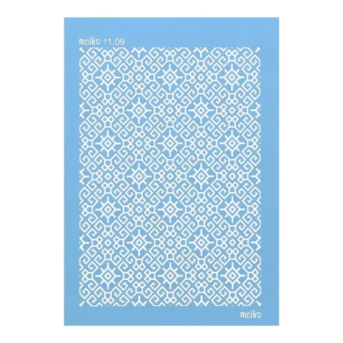 Silk Screen Moiko pour Pâte polymère 74x105 mm Motif Ethnique losange 11.09