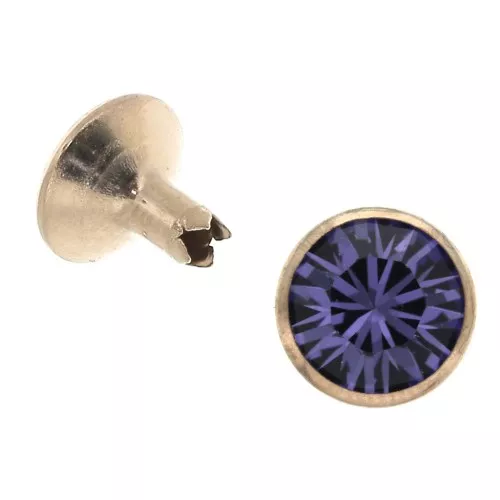 Rivet PureCrystal 53005 8 mm Tanzanite / Doré Rose x1