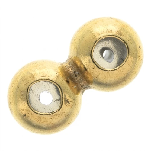Connecteur double stoppeur 6 mm avec trous de 0.6 mm en Gold Filled (or laminé) x1