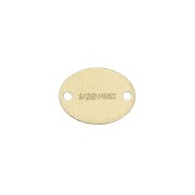 Intercalaire ovale 2 trous marquée 1/20 14K 7.2x5.5 mm Gold filled (or laminé)  x1