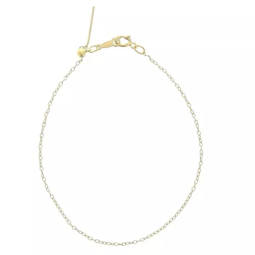 Bracelet réglable maille Forçat 1.1 mm en  Gold filled (or laminé)  x19 cm