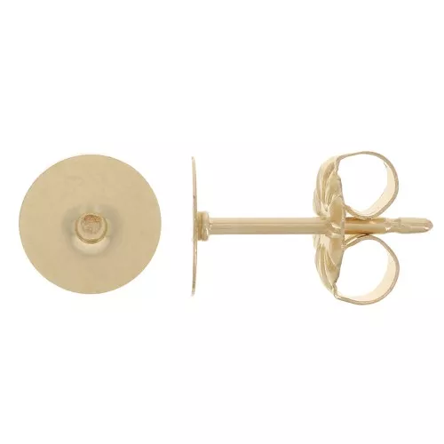 Clous d'oreilles disque 6 mm pour cabochon - Gold filled (or laminé) x2
