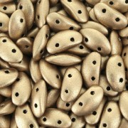 Perles en verre MobyDuo 2 trous 3x8 mm Gold Mat x50