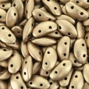 Perles en verre MobyDuo 2 trous 3x8 mm Gold Mat x50