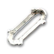 Serti griffe pour cabochon PureCrystal 4161 21x7 mm argenté|raw }}