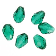 Perles poires en verre facetté 6x8 mm - Emerald x20|raw }}