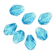 Perles poires en verre facetté 6x8 mm - Aquamarine x20|raw }}