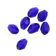 Perles poires en verre facetté 6x8 mm - Dark Sapphire x20|raw }}