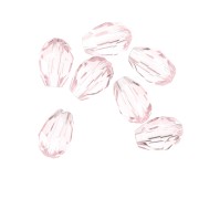 Perles poires en verre facetté 6x8 mm - Rosaline x20|raw }}