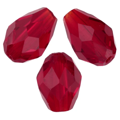 Perles poires en verre facetté 6x8 mm - Siam x20