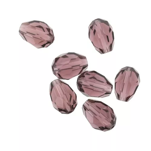 Perles poires en verre facetté 6x8 mm - Amethyst x20