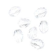 Perles poires en verre facetté 6x8 mm - Crystal x20|raw }}
