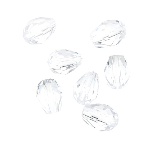 Perles poires en verre facetté 6x7.5 mm - Crystal x20