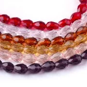 Perles poires en verre facetté 6x7.5 mm - Crystal x20
