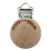 Clip amovible attache sucette/tétine 46 mm en bois - Naturel x1