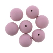 Perles en silicone 15 mm pour attache sucette/tétine - Vieux Rose x7