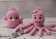 Perles en silicone 15 mm pour attache sucette/tétine - Vieux Rose x7