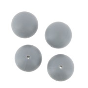 Perles en silicone 18 mm pour attache sucette/tétine - Gris x4|raw }}