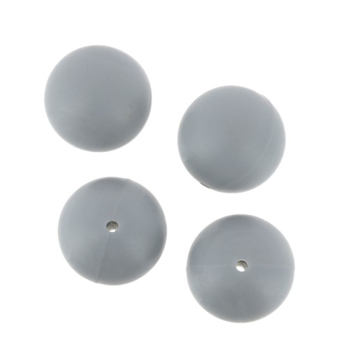 Perles en silicone 18 mm pour attache sucette/tétine - Gris x4
