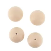 Perles en silicone 18 mm pour attache sucette/tétine - Vanille x4