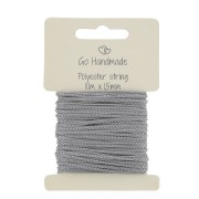 Corde en polyester 1.5 mm pour attache sucette/tétine - Gris x10 m|raw }}