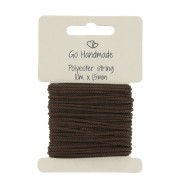 Corde en polyester 1.5 mm pour attache sucette/tétine - Marron foncé x10 m|raw }}